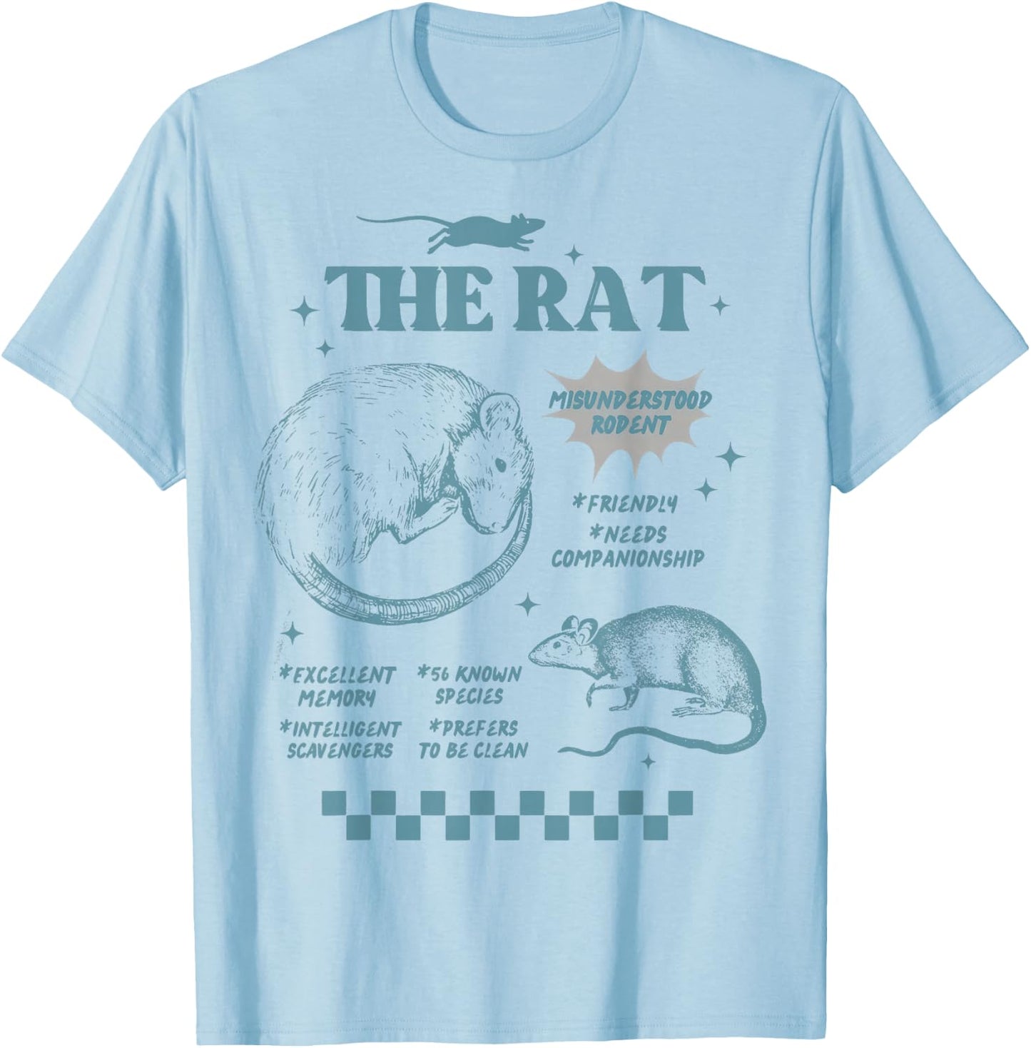 The Rat Rodent Retro Rat Misunderstood Rodent T-Shirt - T-Shirt | Light Blue