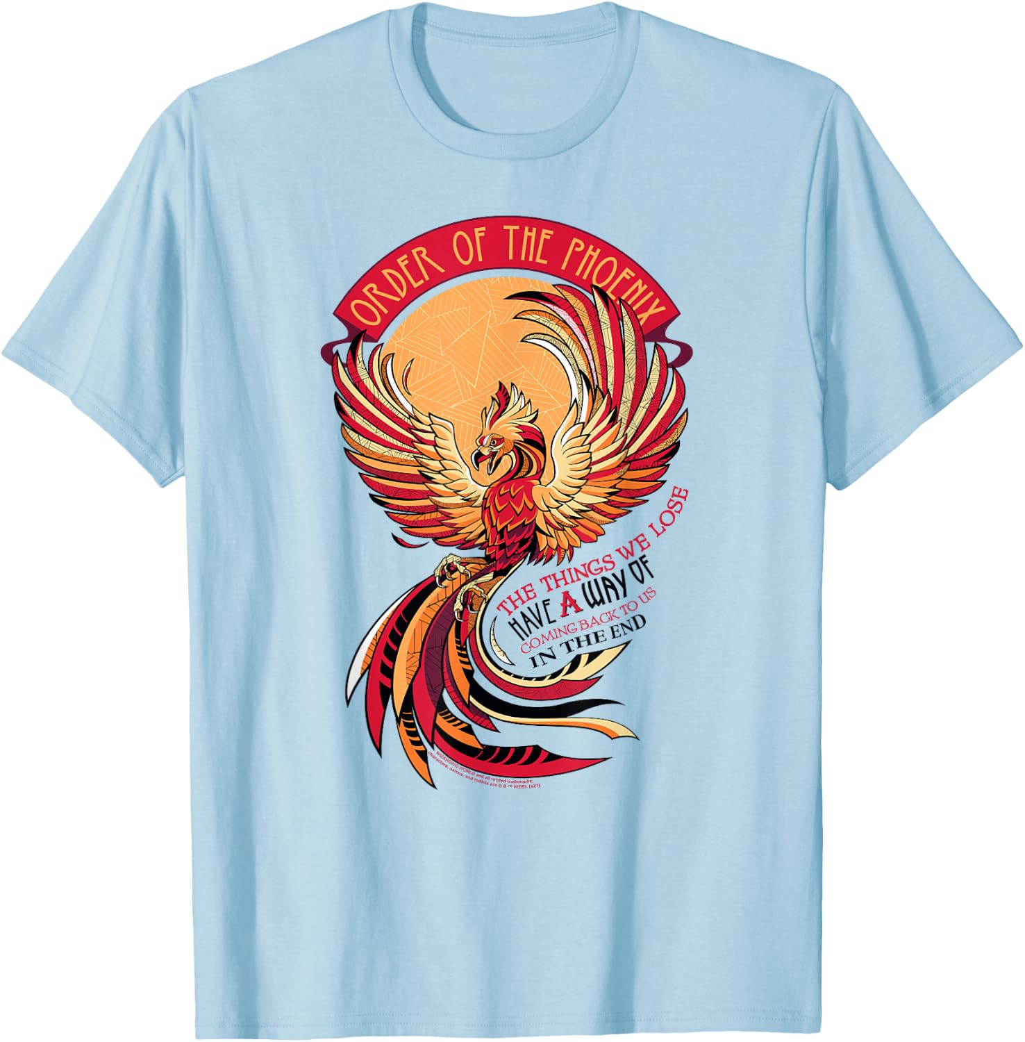 Harry Potter Mosaic Order of The Phoenix Small T-Shirt - T-Shirt | Light Blue