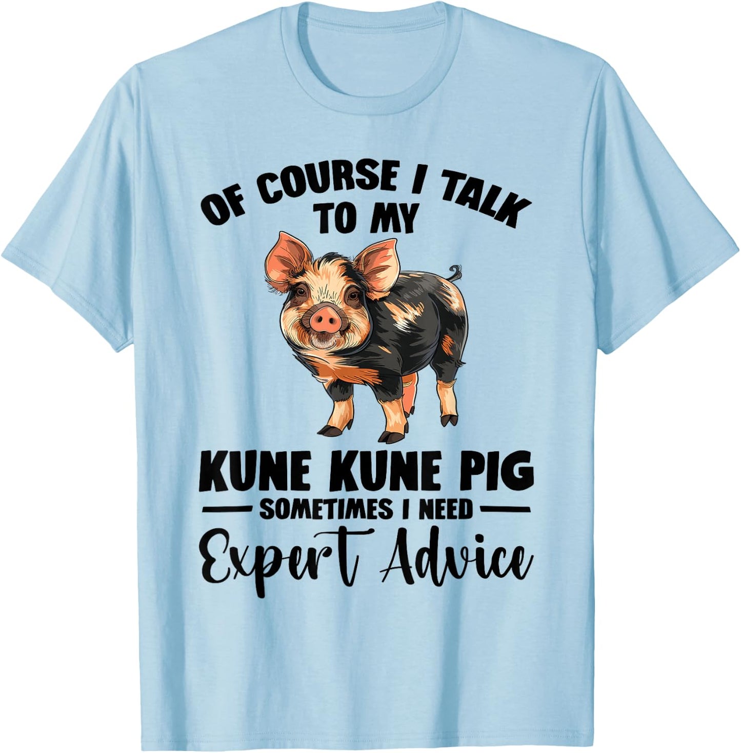 Kune Kune Pig Stuffed Animal Plush Pig Good Kunekune Pig T-Shirt - T-Shirt | Light Blue