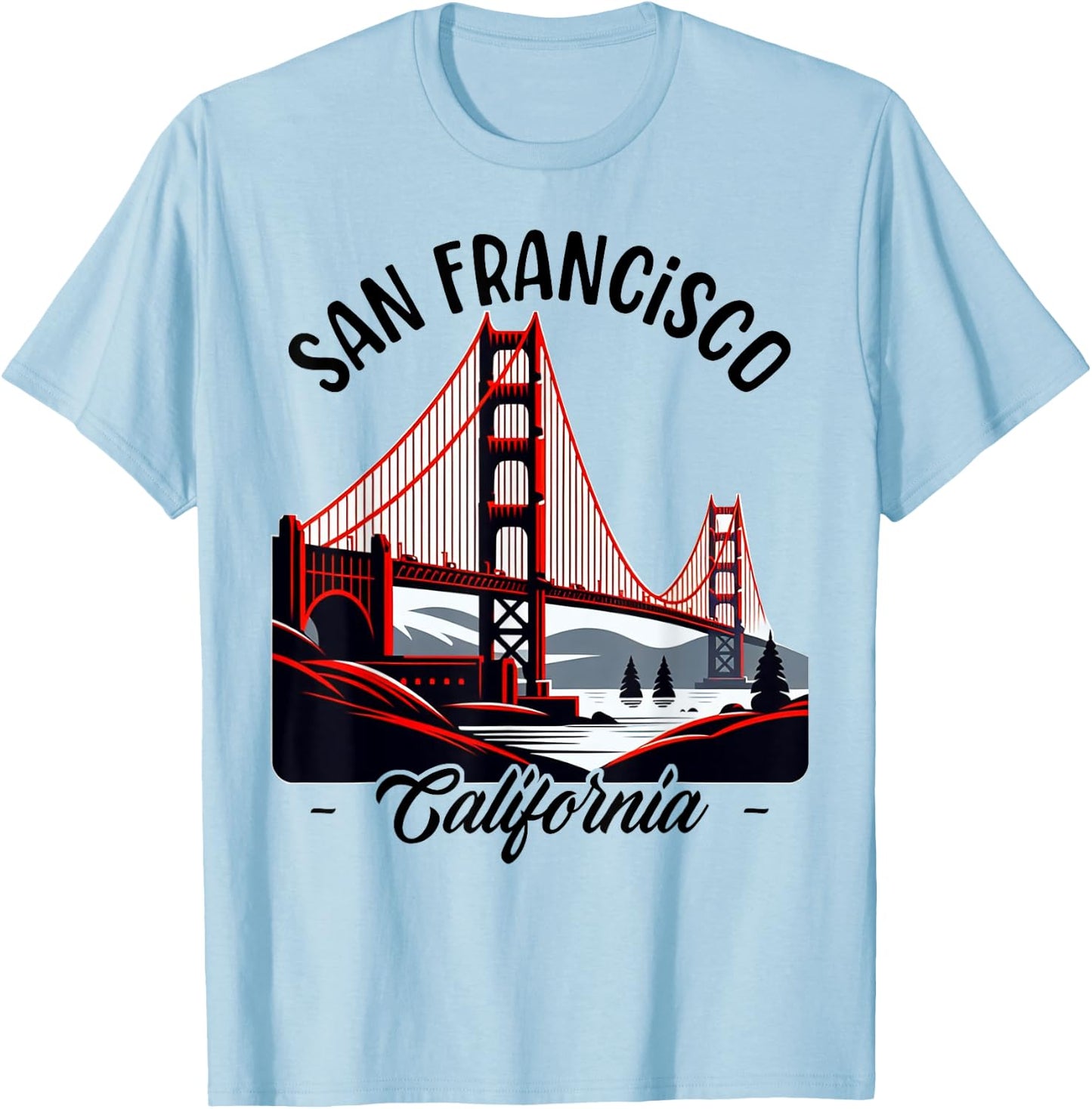 Golden Gate Bridge San Francisco California USA Golden Gate T-Shirt - T-Shirt | Light Blue