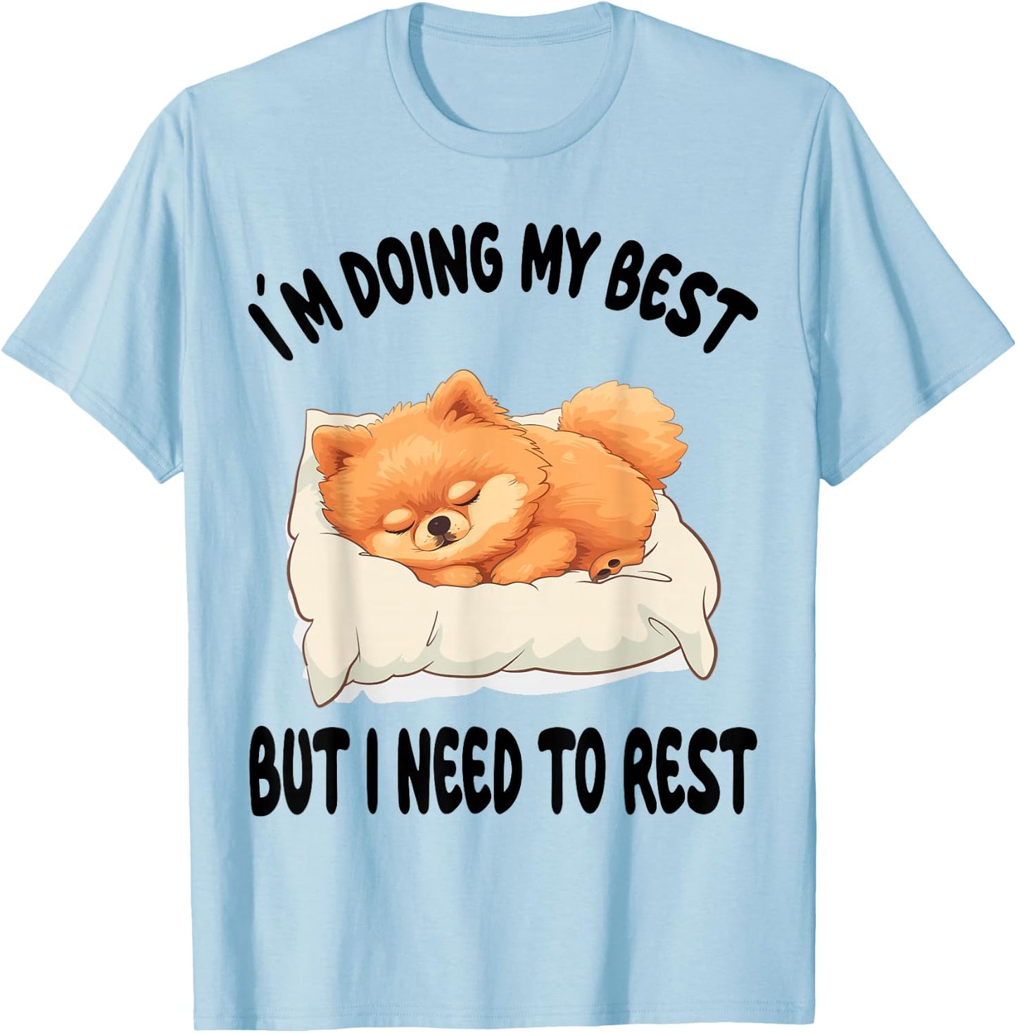 Pomeranian Official Sleepshirt Pajamas Nightgown T-Shirt - T-Shirt | Light Blue