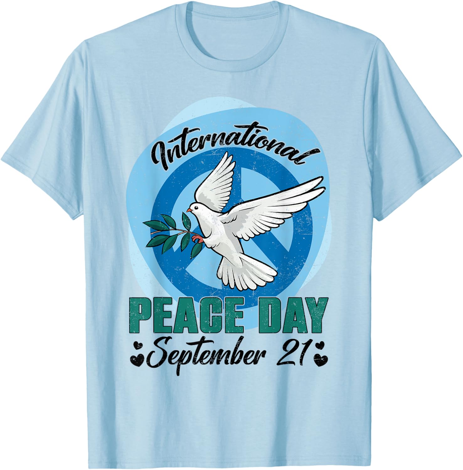 Funny Peace Bird World Peace Day International Day Of Peace T-Shirt - T-Shirt | Light Blue