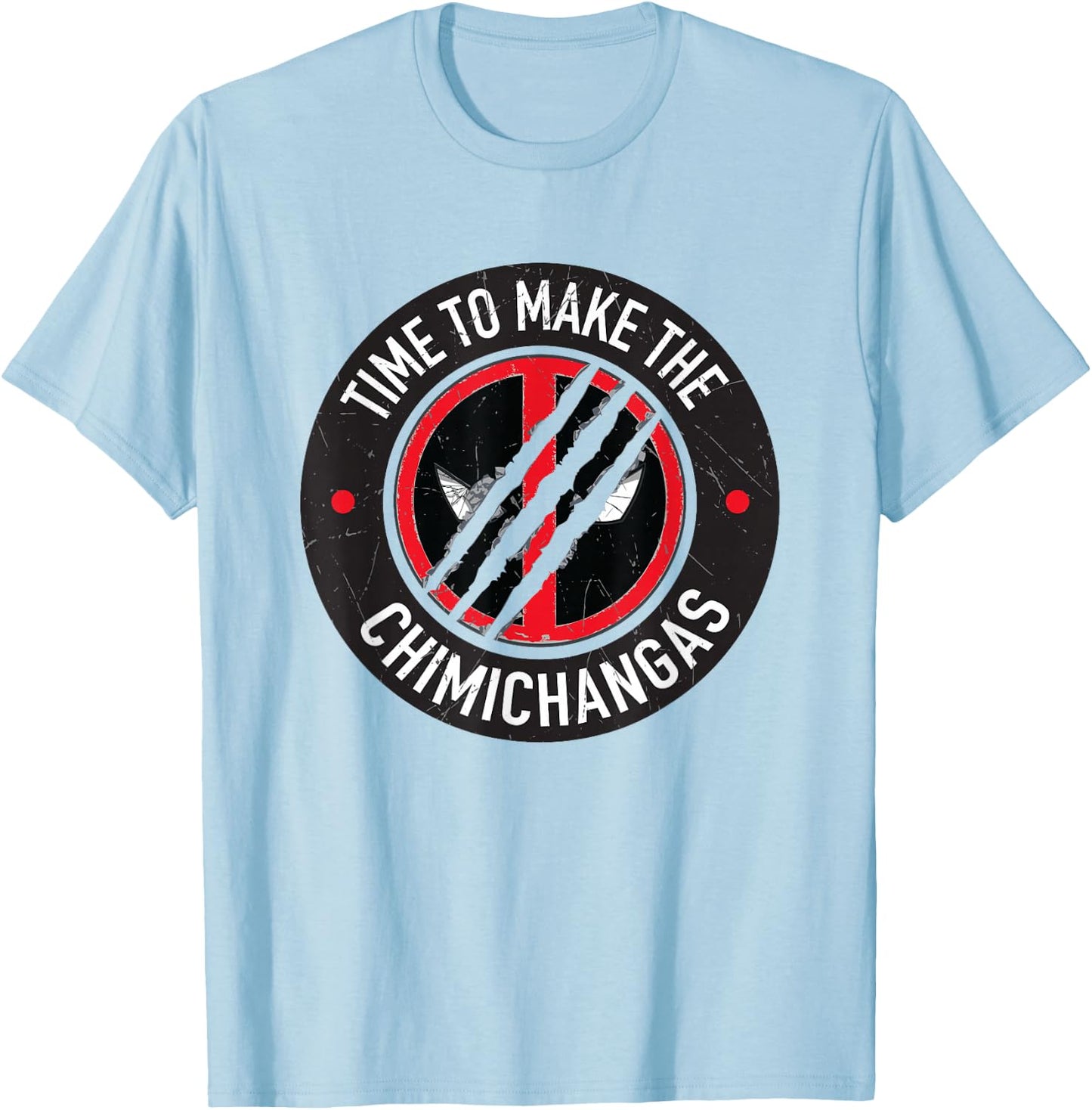 Marvel Deadpool & Wolverine Time To Make Chimichangas Logo T-Shirt - T-Shirt | Light Blue
