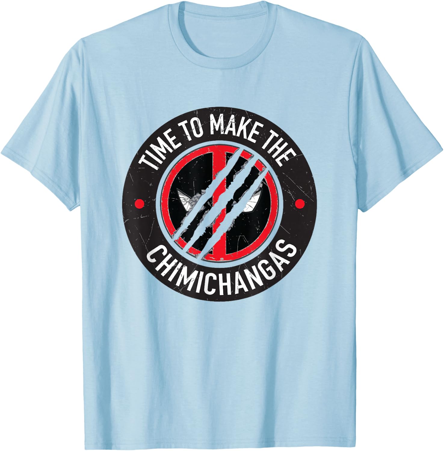 Marvel Deadpool & Wolverine Time To Make Chimichangas Logo T-Shirt - T-Shirt | Light Blue