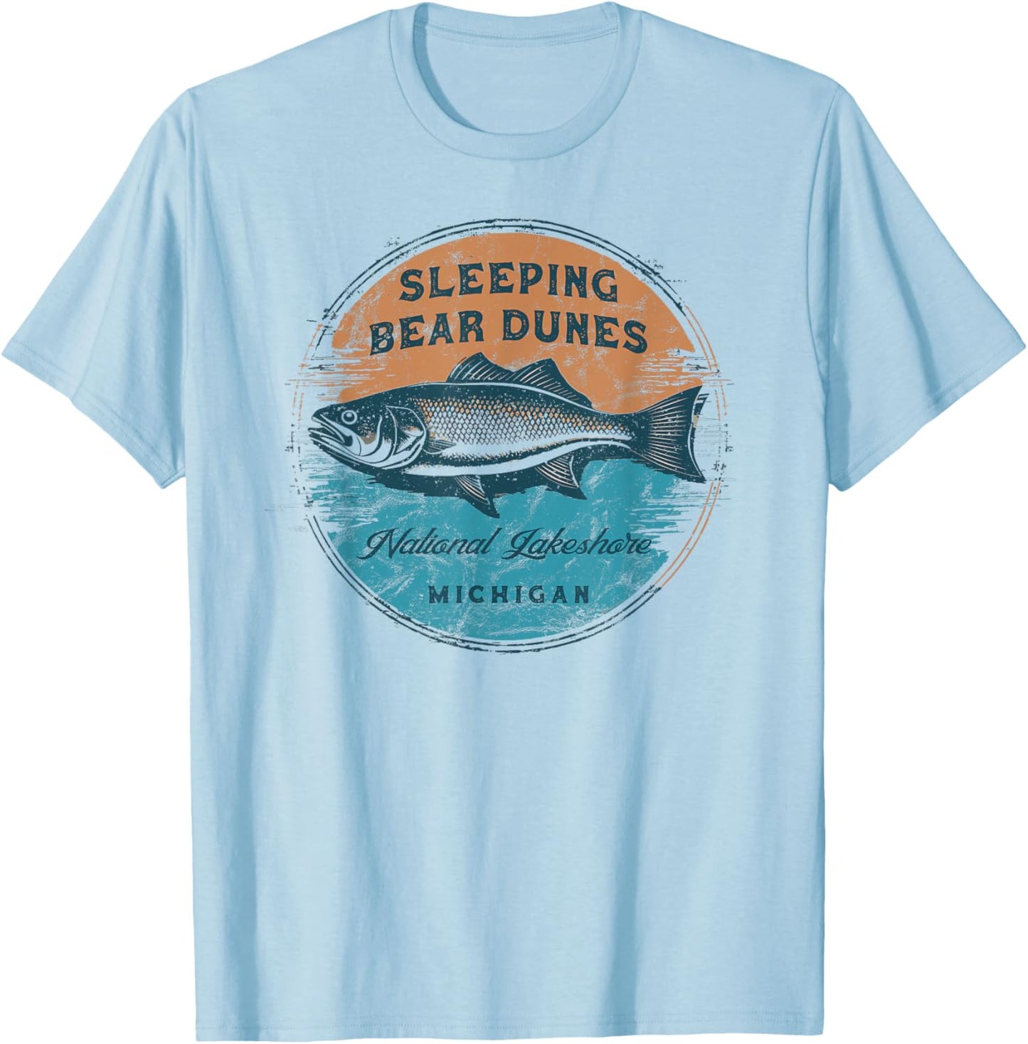 Sleeping Bear Dunes National Lakeshore Michigan Vintage T-Shirt - T-Shirt | Light Blue