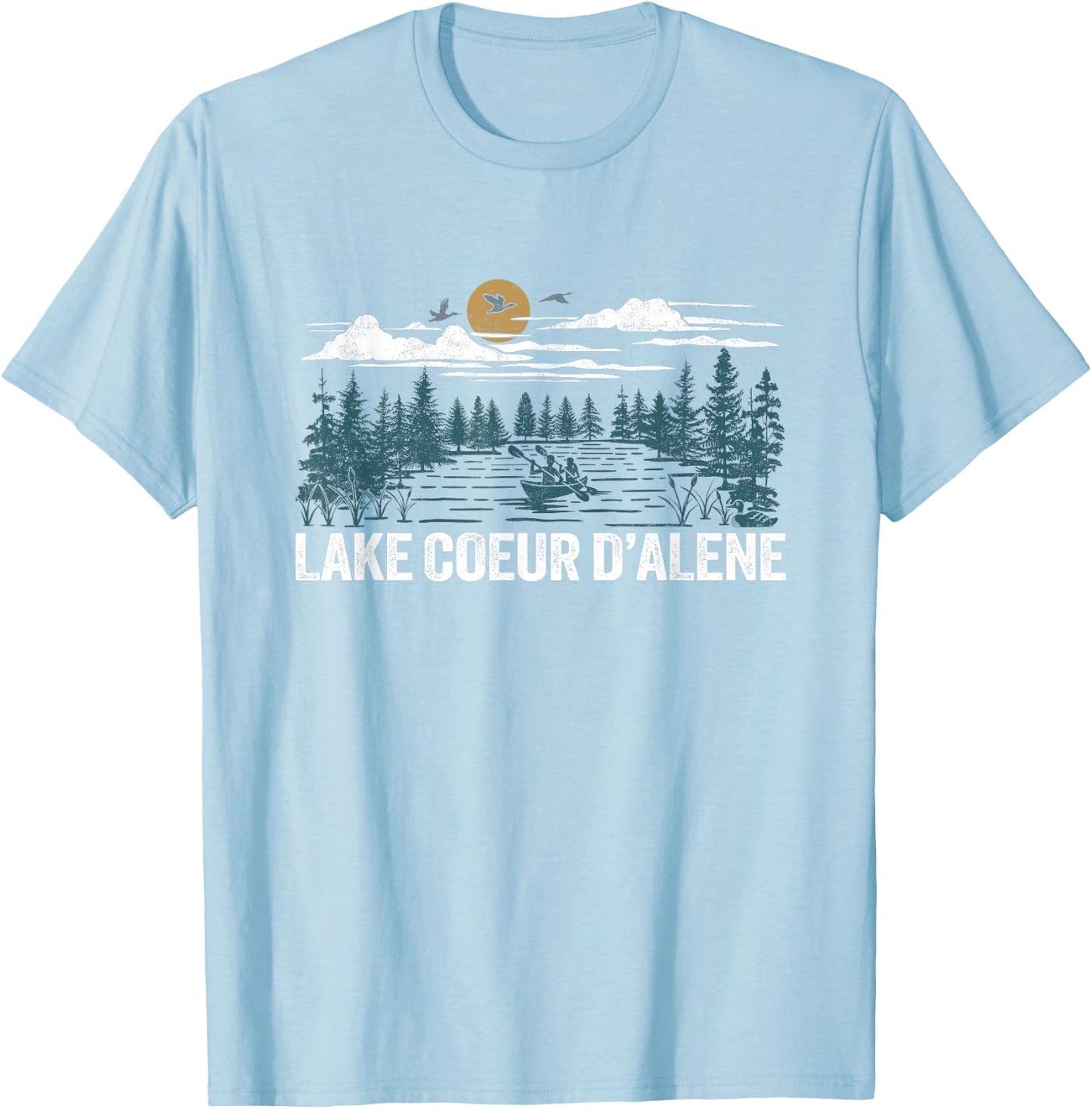 Lake Coeur d'Alene Idaho T-Shirt - T-Shirt | Light Blue