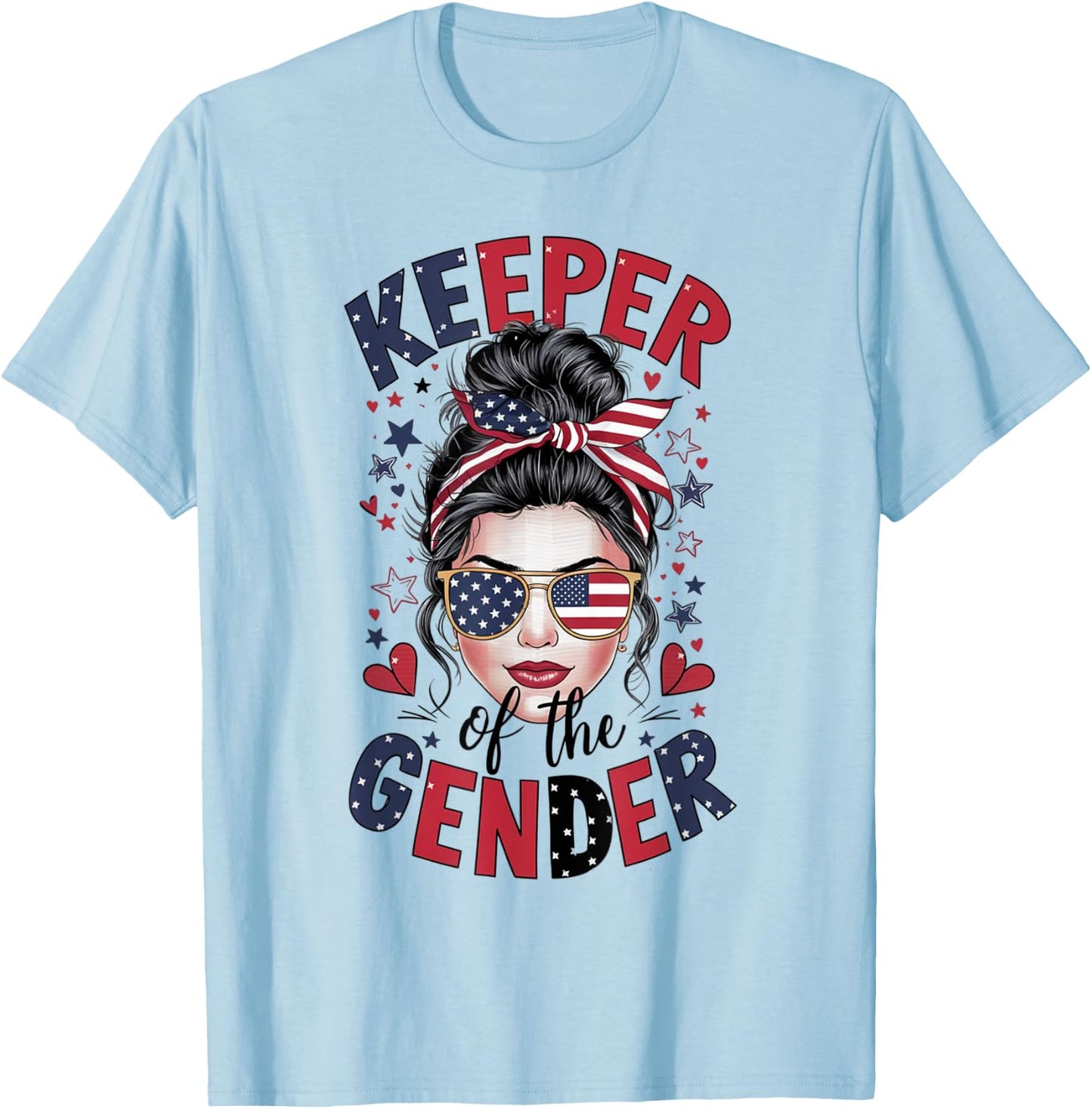 Keeper of the Gender Moms Fourth 4th of july Gender Reveal Men T-Shirt - T-Shirt | Light Blue