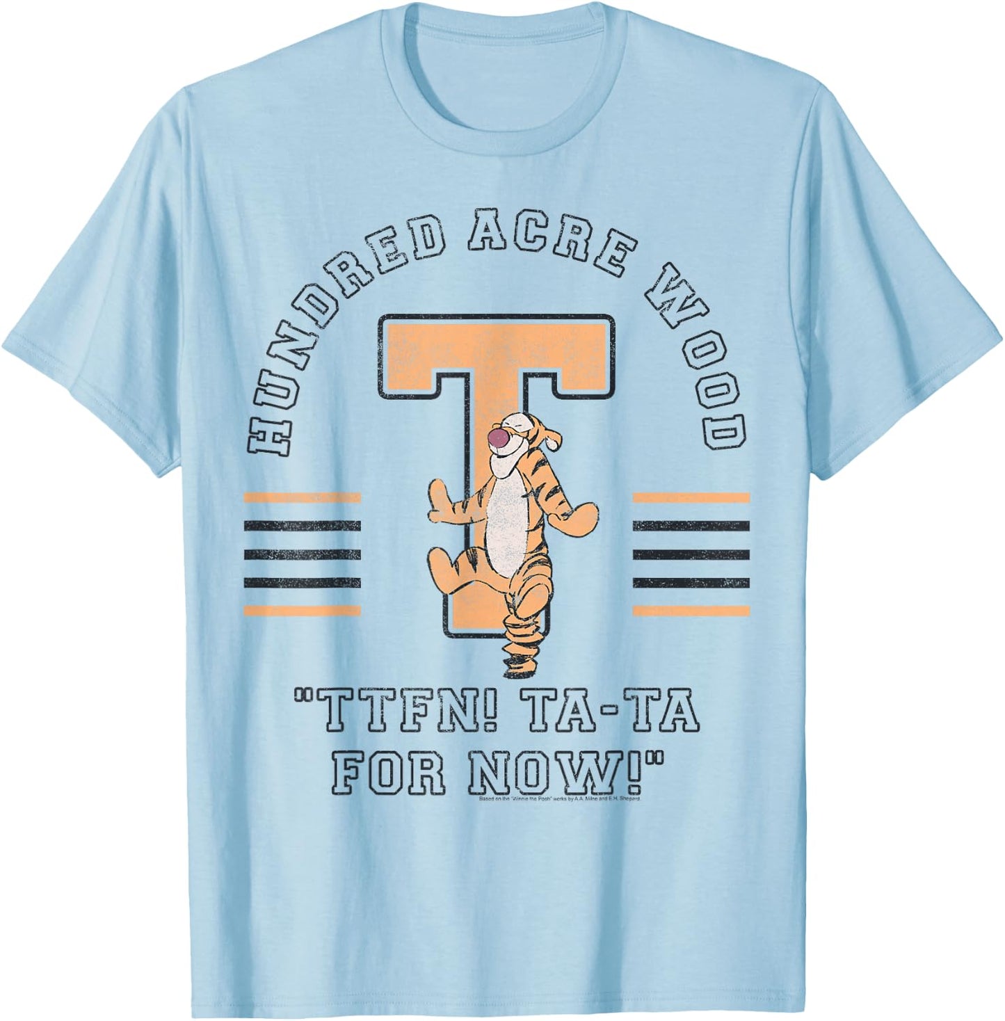 Disney Winnie The Pooh Tigger Hundred Acre Wood TTFN Small T-Shirt - T-Shirt | Light Blue