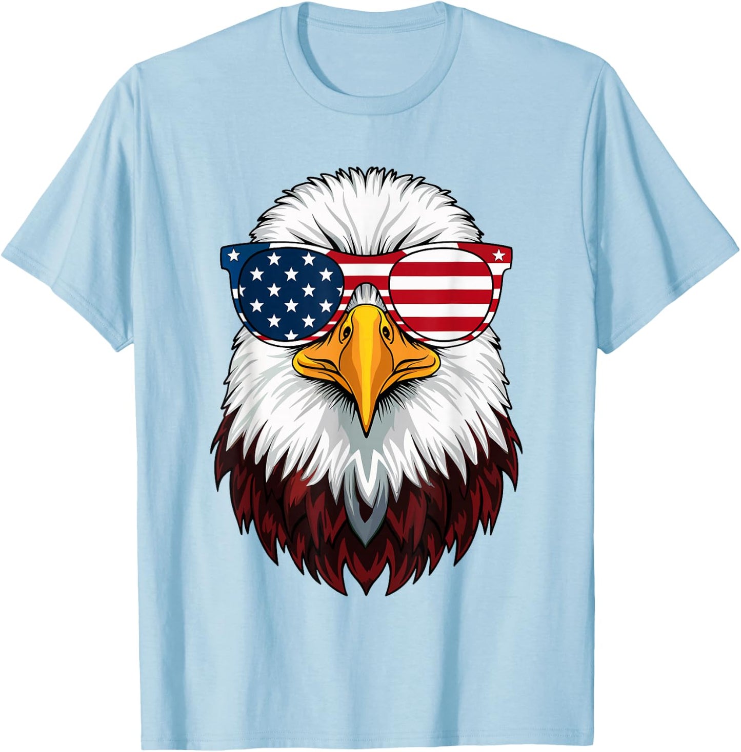 American Flag Patriotic Eagle Shirt Men Boys 4th of July T-Shirt - T-Shirt | Light Blue