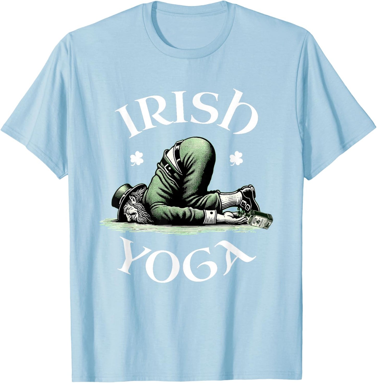 Irish Yoga Festive Green St. Paddy's Day Humor T-Shirt - T-Shirt | Light Blue