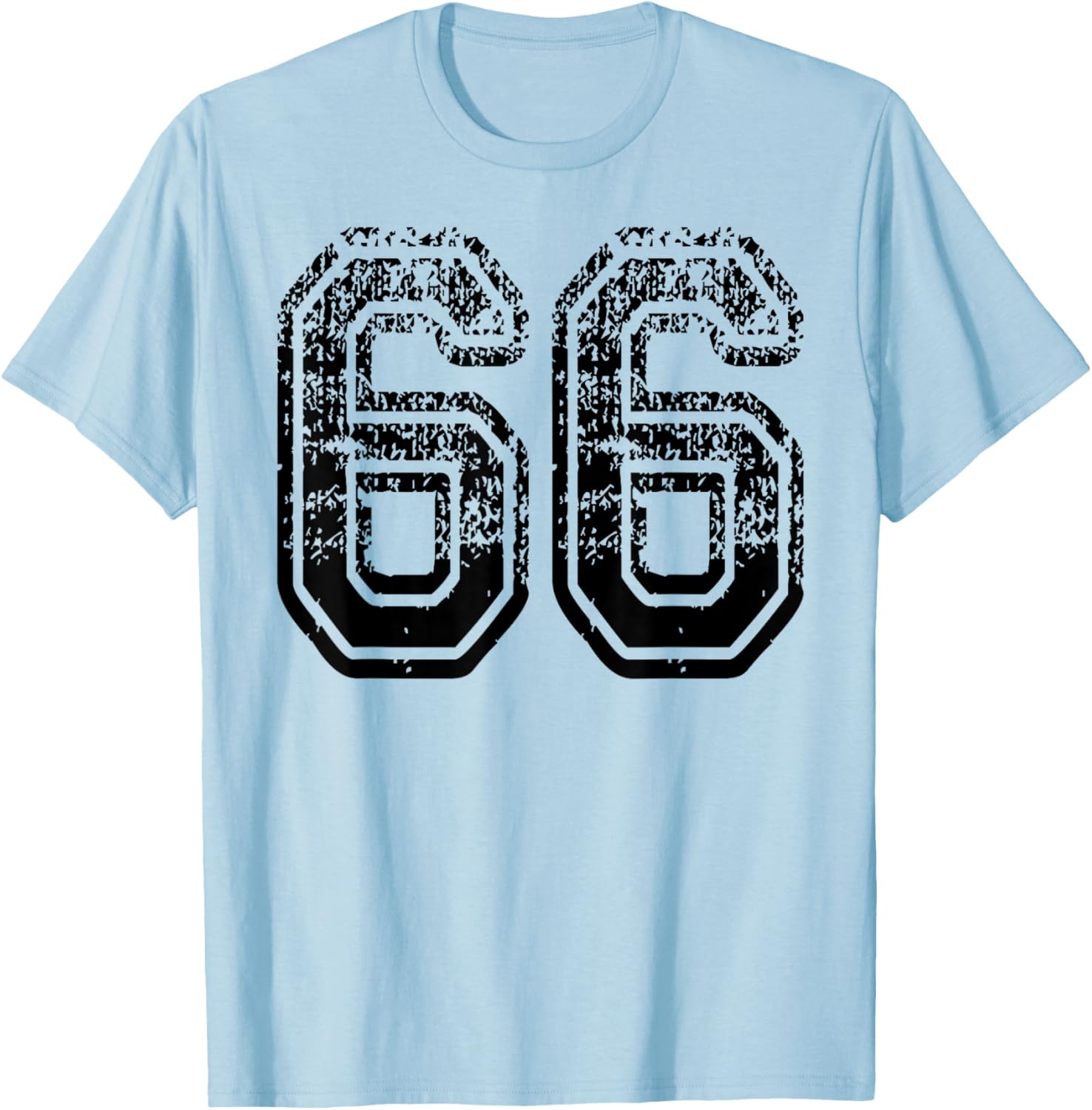 Number 66 Sports Team in black T-Shirt - T-Shirt | Light Blue