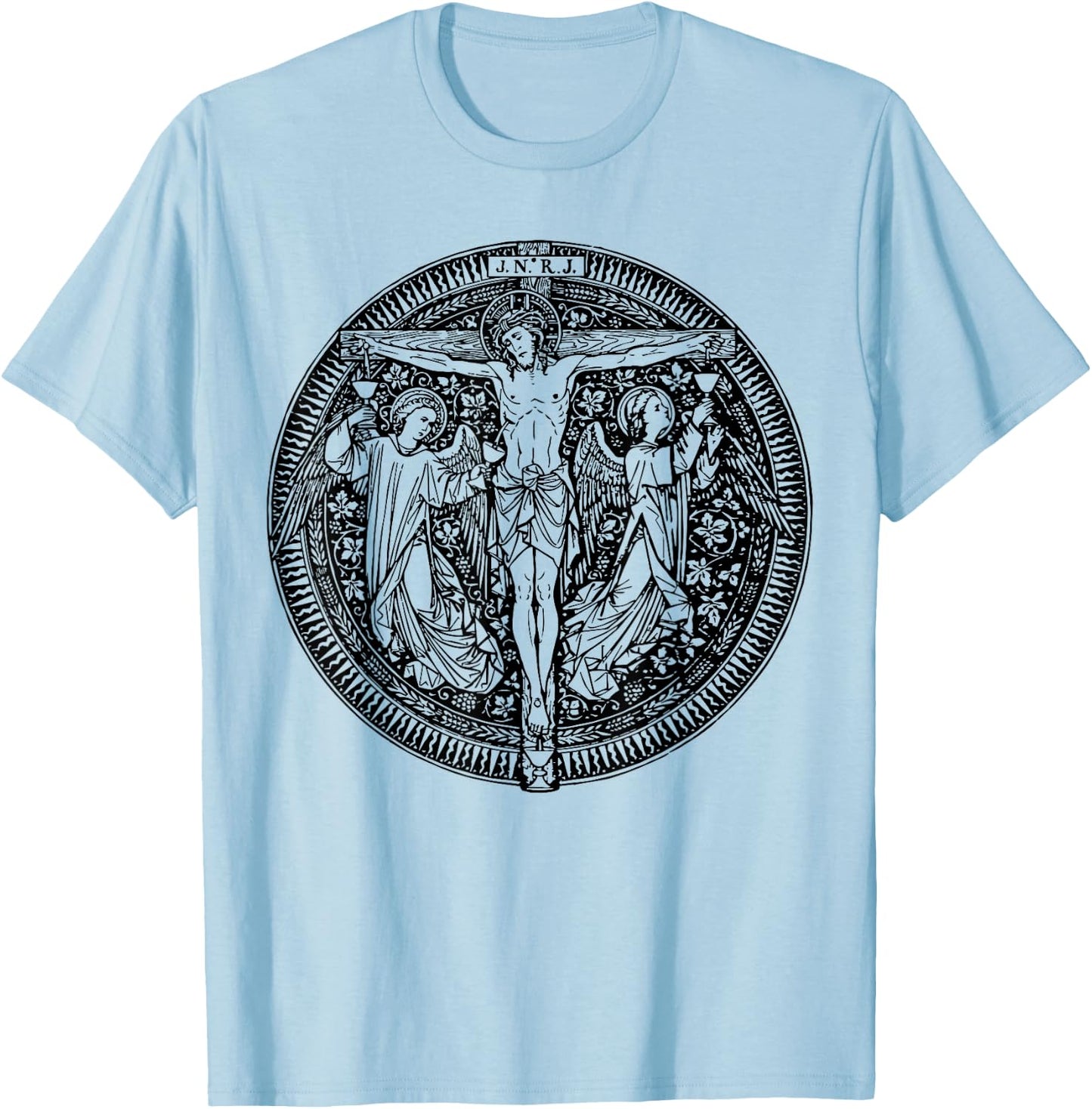 Devotion to Most Precious Blood of Jesus Christ Catholic T-Shirt - T-Shirt | Light Blue