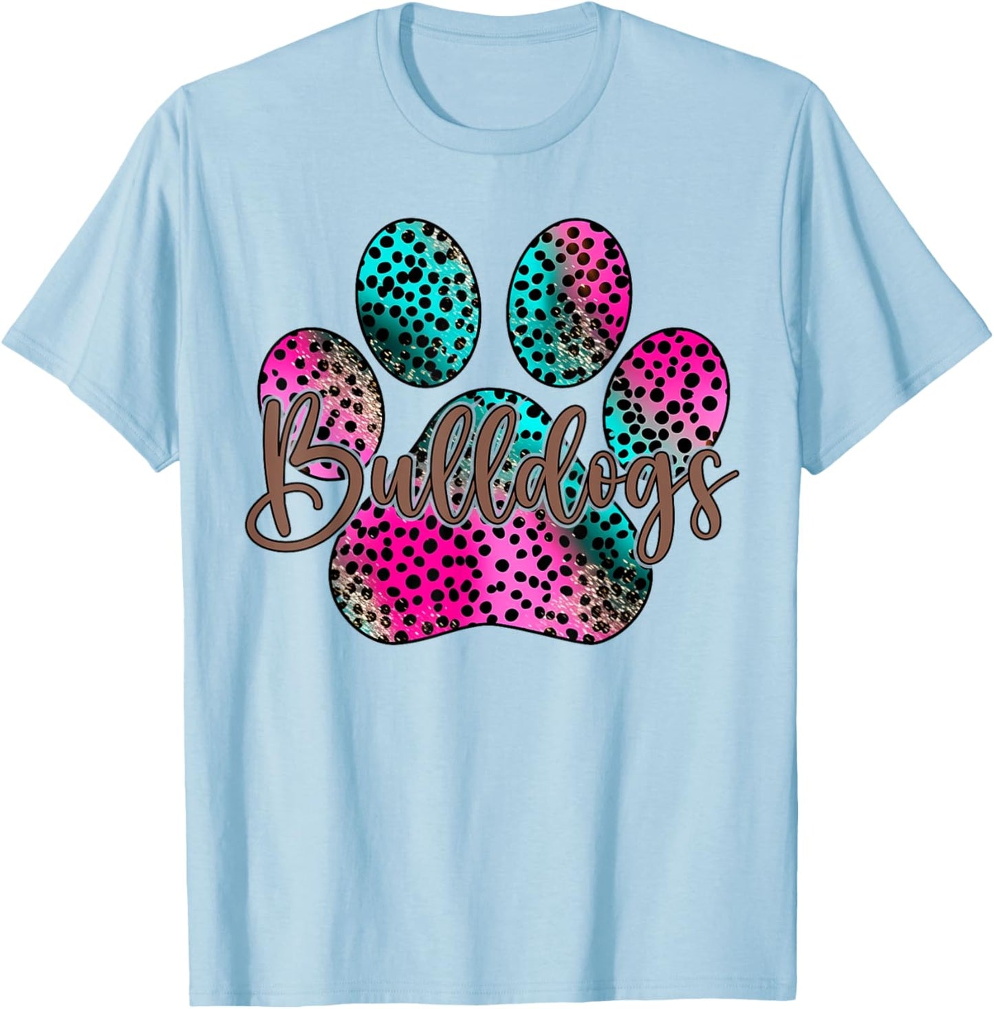 Vintage Bulldogs Team Pride School Spirit Back To School T-Shirt - T-Shirt | Light Blue