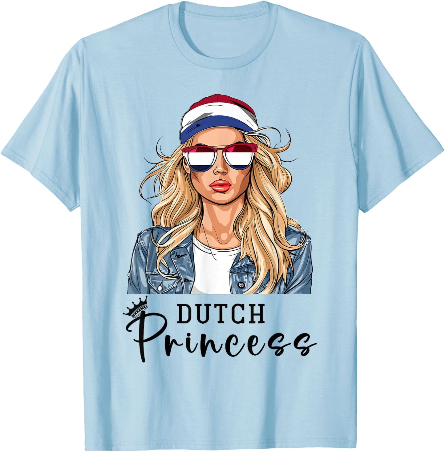 Dutch Flag Souvenirs Woman Princess Products Netherlands T-Shirt - T-Shirt | Light Blue