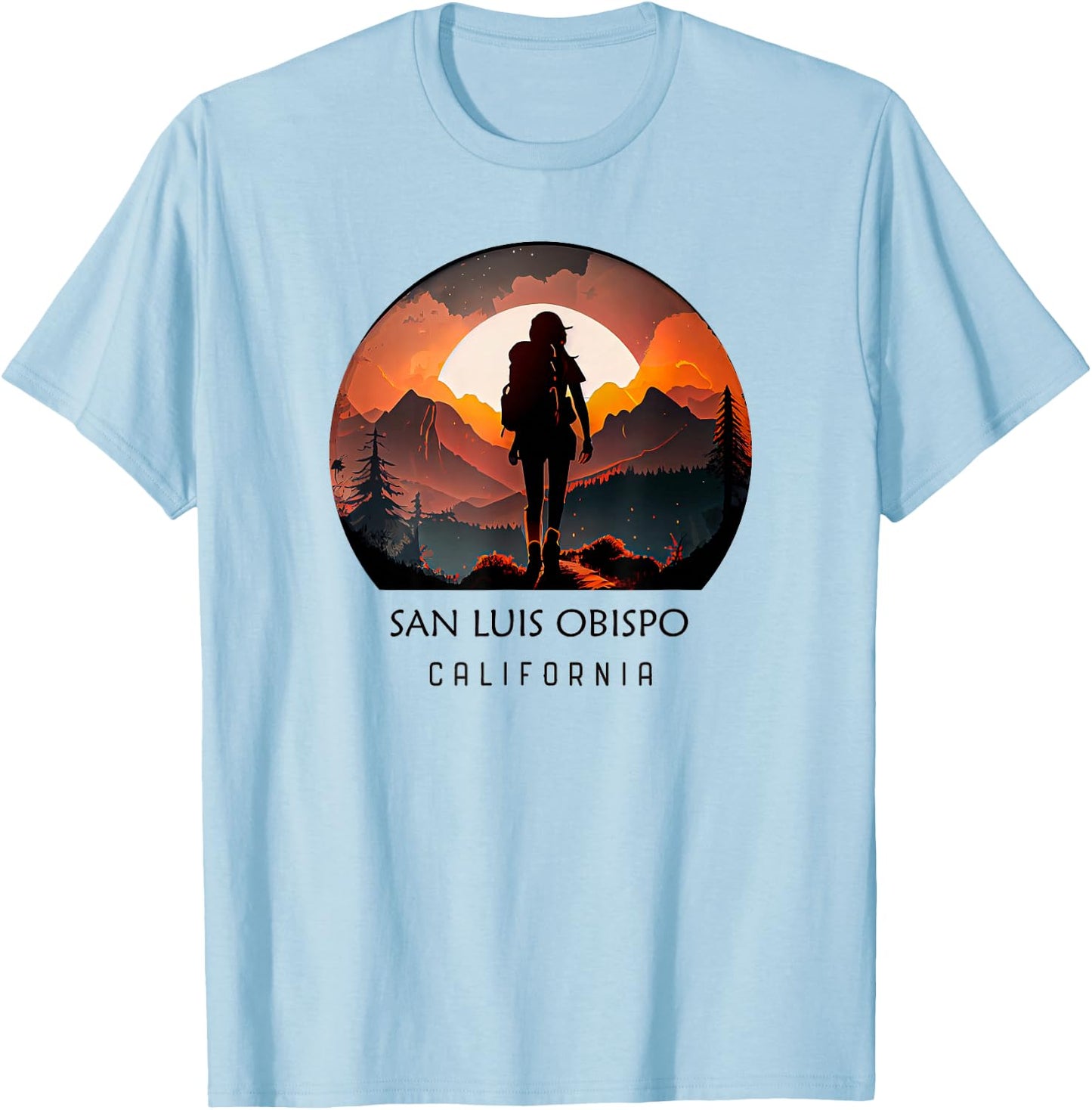 San Luis Obispo Hiking Outdoors Souvenir T-Shirt - T-Shirt | Light Blue