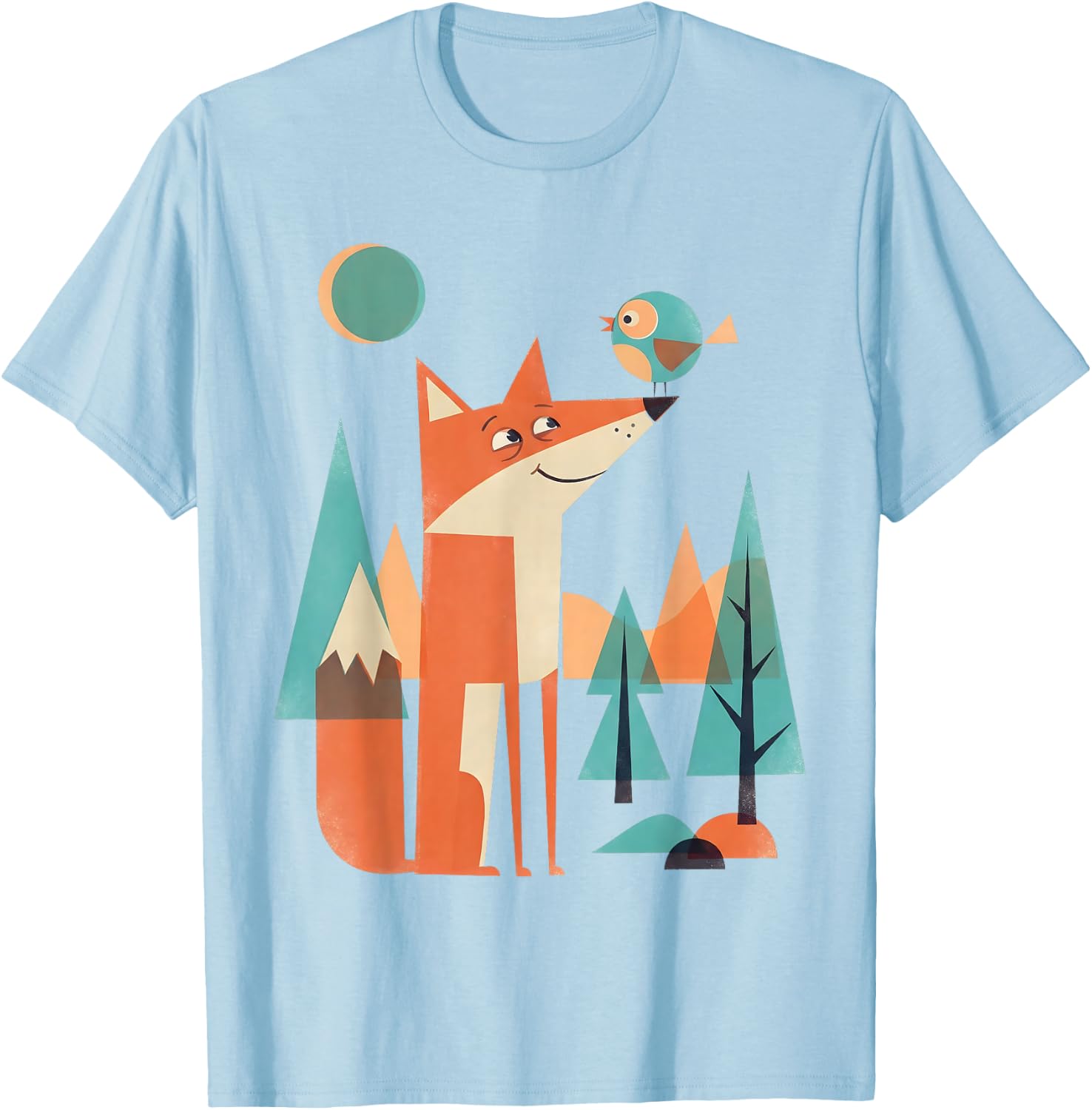 Vintage Retro Mid-Century Modern Look Fox 50s 60s Style T-Shirt - T-Shirt | Light Blue