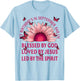 Blessed By God September Birth Month Pink Sunflower T-Shirt - T-Shirt | Light Blue
