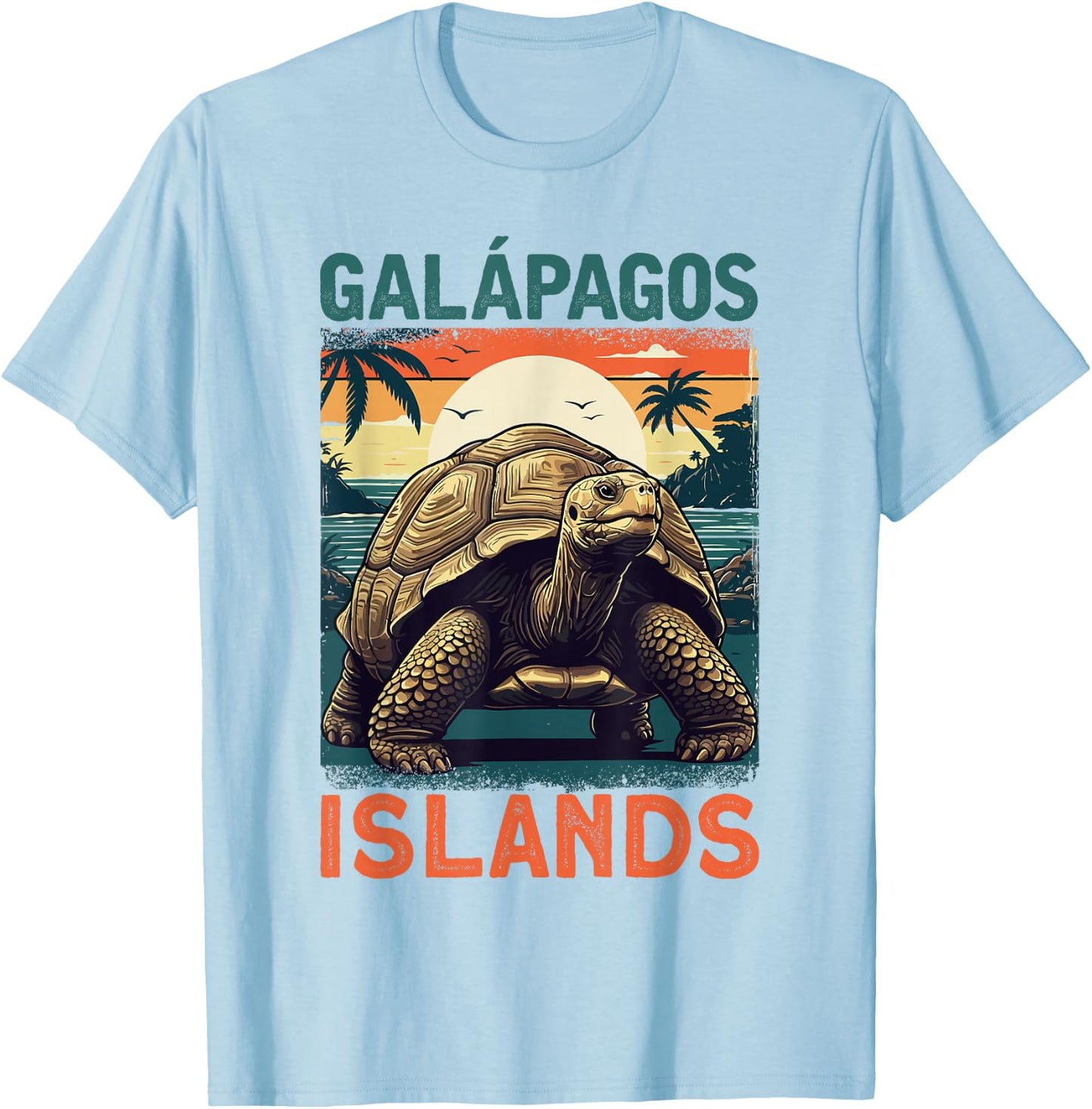 Vintage Galápagos Islands Sea Turtle Ecuador T-Shirt - T-Shirt | Light Blue