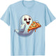 Ghost Eating Pizza Halloween Men Women Kids T-Shirt - T-Shirt | Light Blue