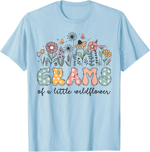 Grams Of The Little Wildflower Baby Birthday Party T-Shirt - T-Shirt | Light Blue