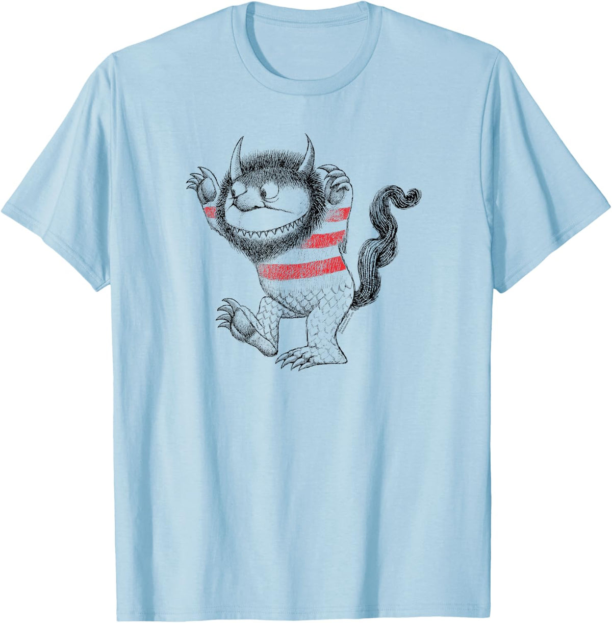 Where the Wild Things Are Carol Line Art T-Shirt - T-Shirt | Light Blue