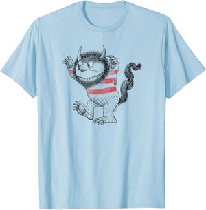 Where the Wild Things Are Carol Line Art T-Shirt - T-Shirt | Light Blue