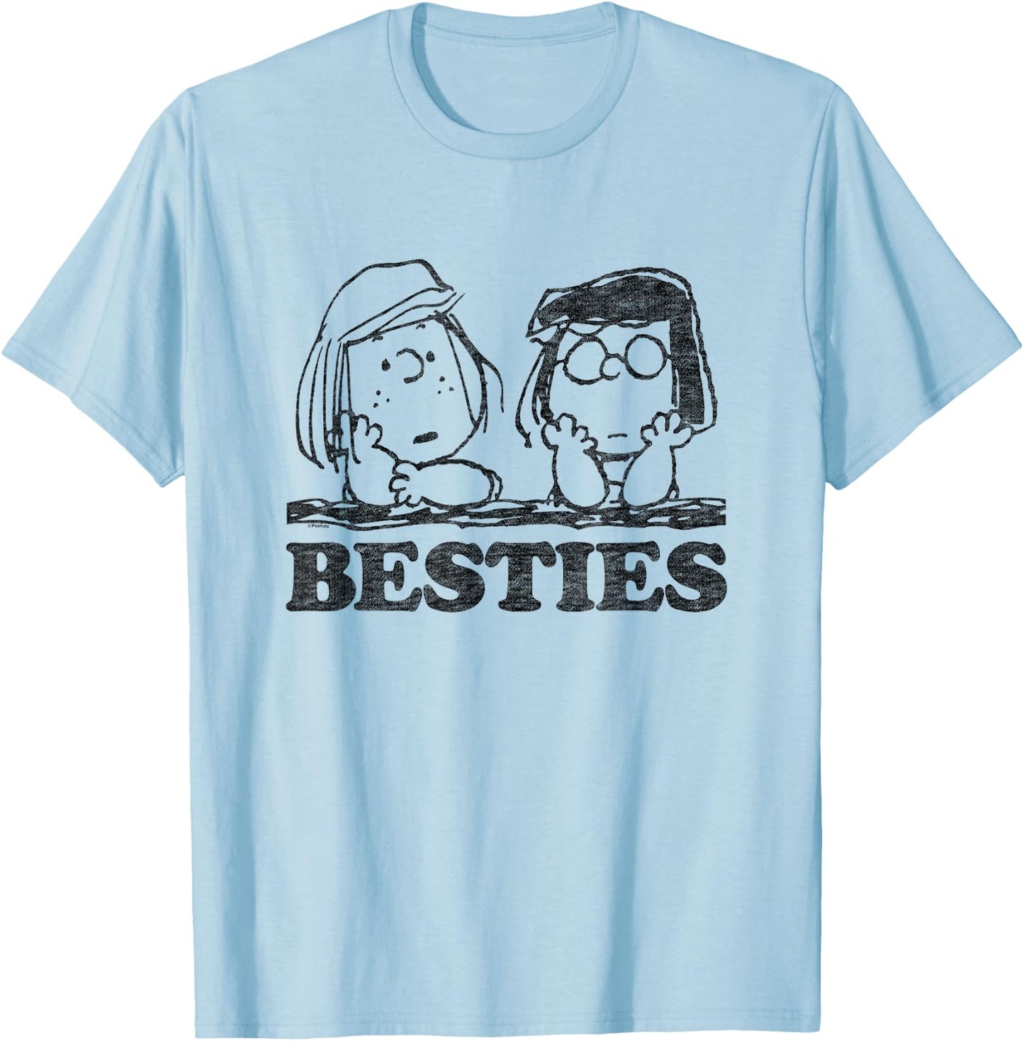 Peanuts - Marcie Peppermint Patty Besties T-Shirt - T-Shirt | Light Blue