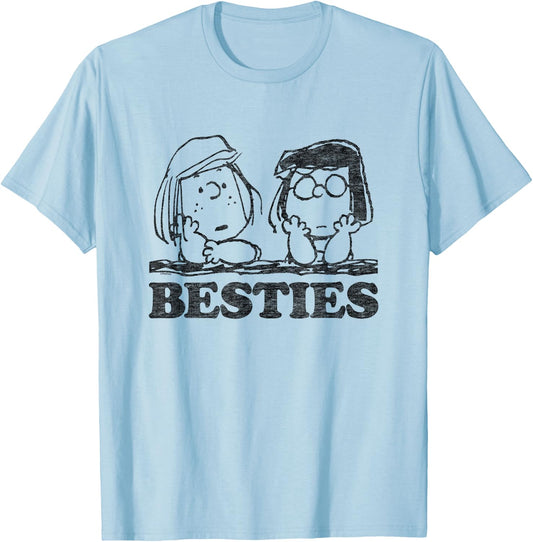 Peanuts - Marcie Peppermint Patty Besties T-Shirt - T-Shirt | Light Blue