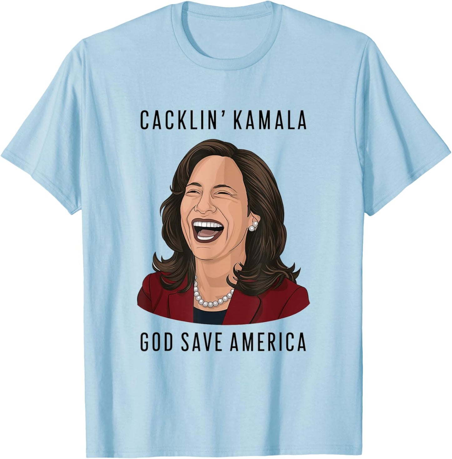 Socialdudtees Funny Anti Laughing Kamala Harris Election T-Shirt - T-Shirt | Light Blue