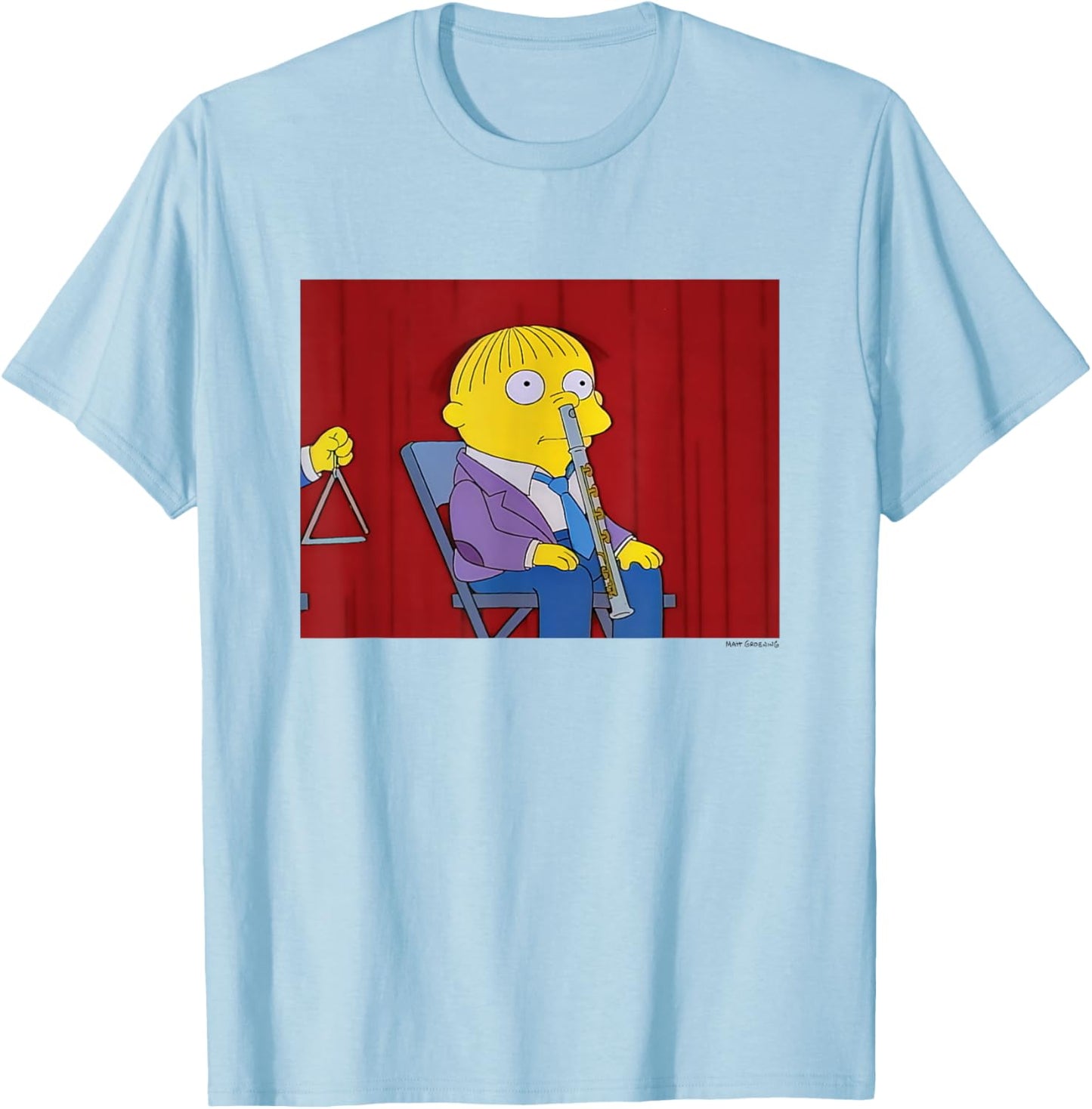 The Simpsons Iconic Scene Ralph Musician Big Chest Logo T-Shirt - T-Shirt | Light Blue