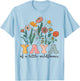 Yaya Of The Little Wildflower Birthday Party Baby Shower T-Shirt - T-Shirt | Light Blue