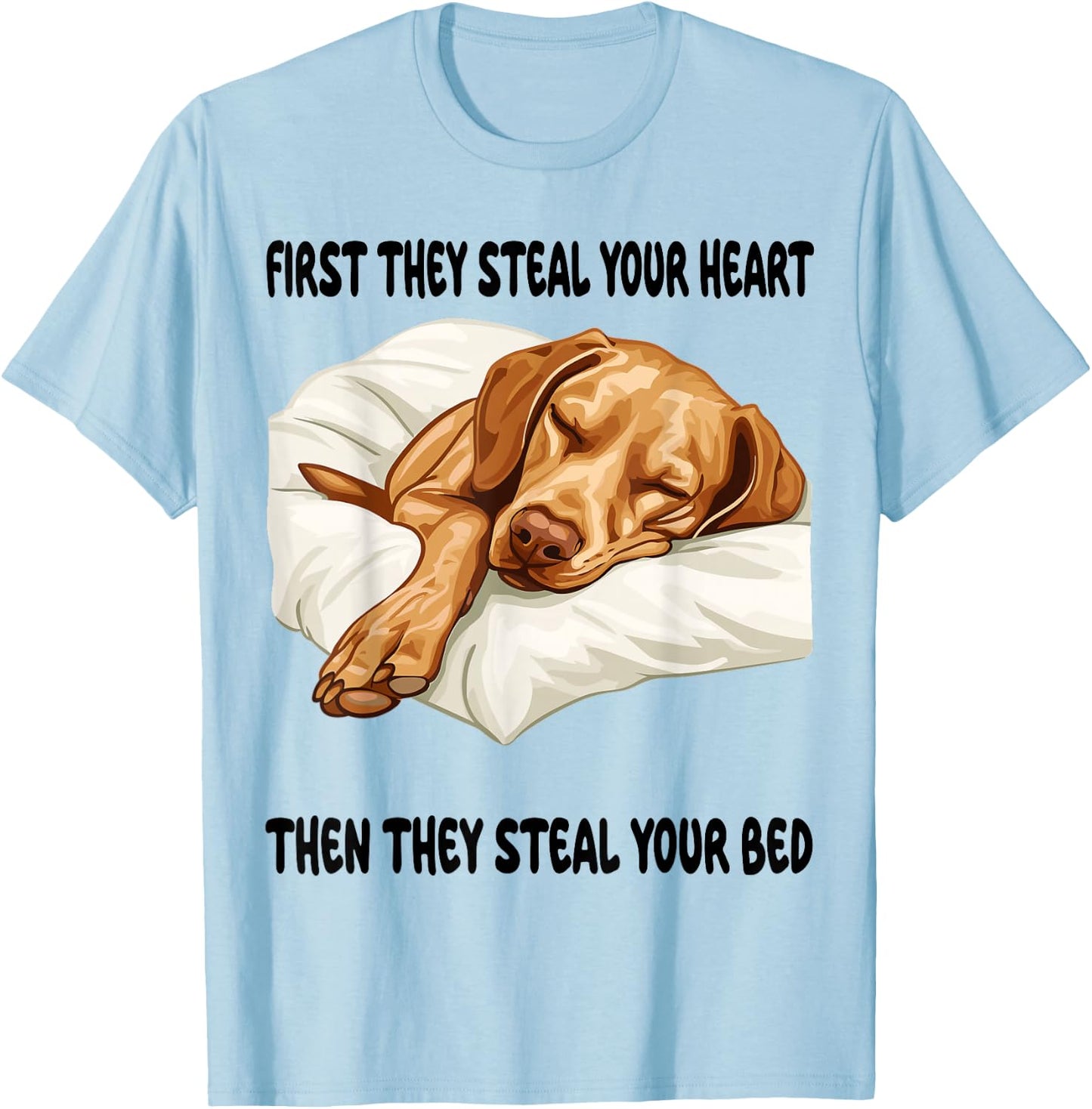 Vizsla Sleeping Pajamas Nightgown T-Shirt - T-Shirt | Light Blue