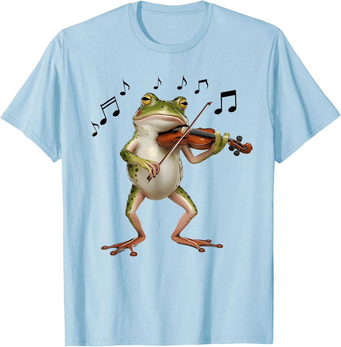 Funny Musician Violinist Cute Frog Playing Violin T-Shirt - T-Shirt | Light Blue