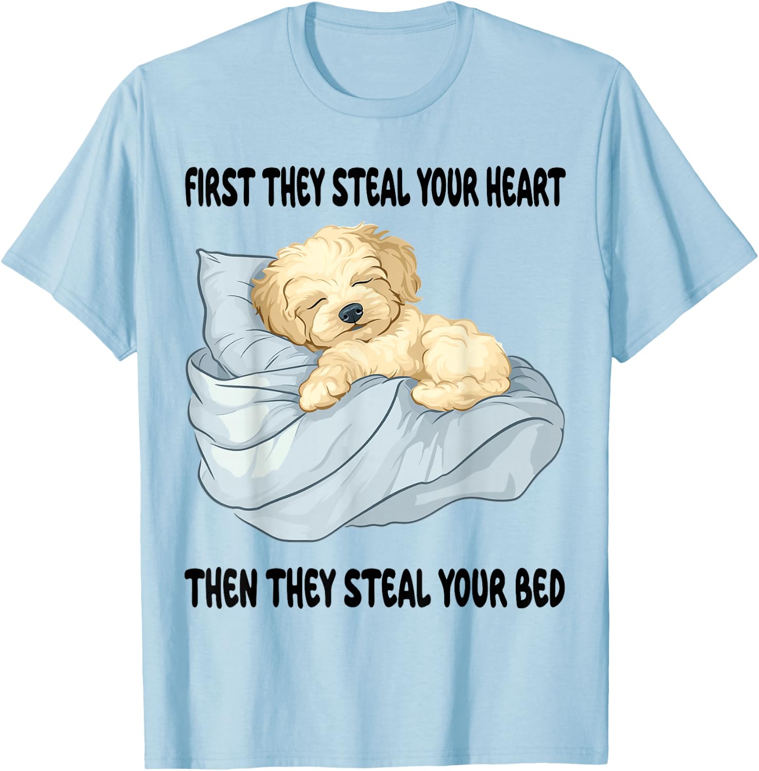 Maltipoo Sleeping Pajamas Nightgown T-Shirt - T-Shirt | Light Blue