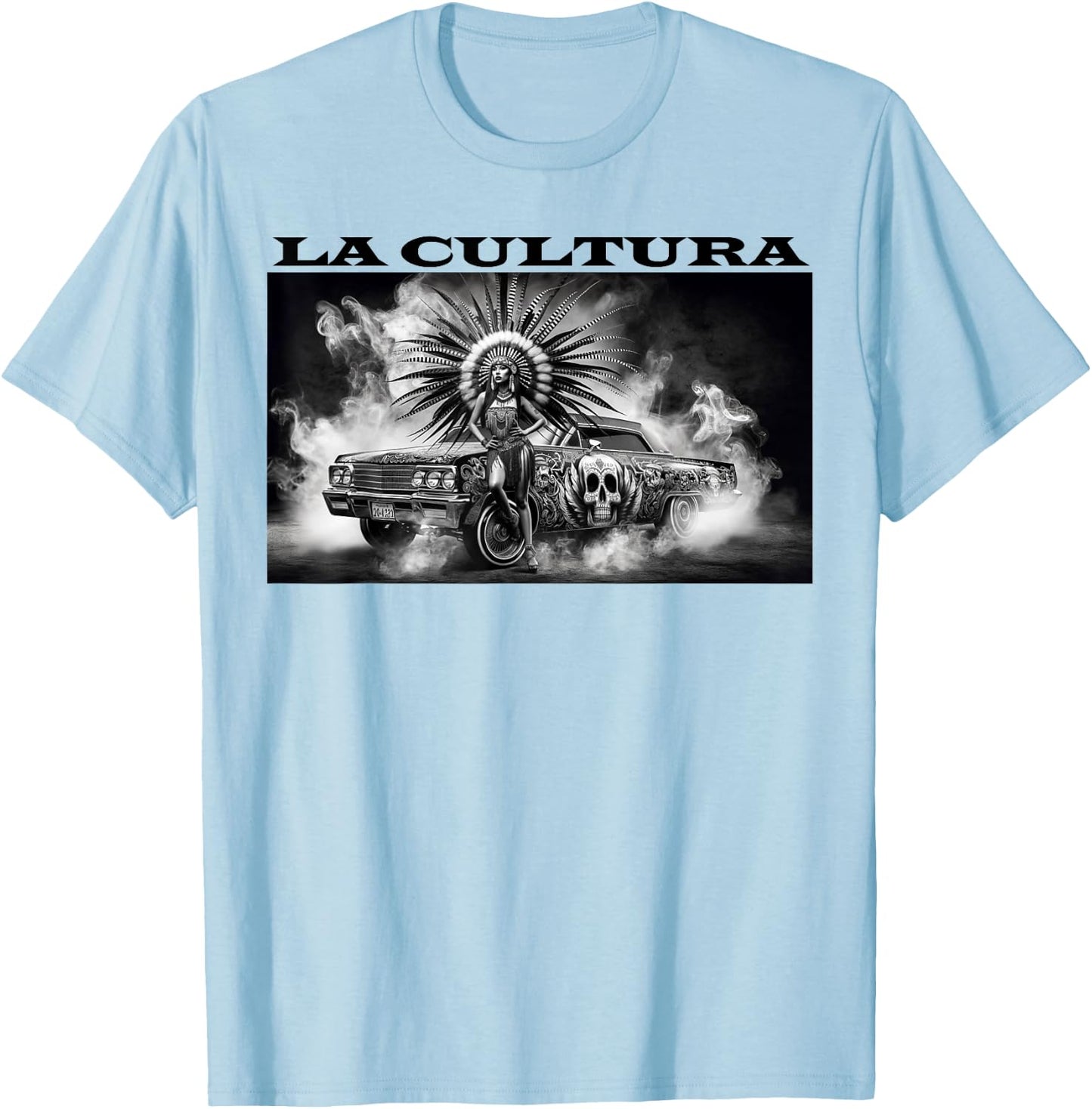 Chicano Mexican Culture Lowriders Aztec Classic La Cultura T-Shirt - T-Shirt | Light Blue