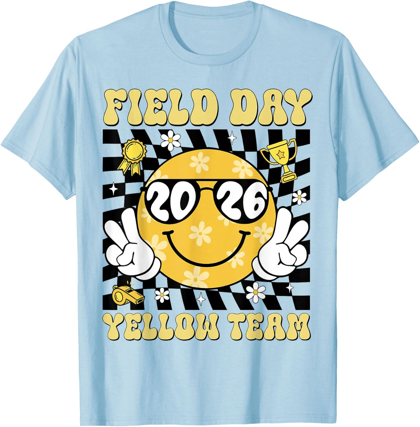 Field Day Yellow Team Funny for Teacher Kids Field Day Games T-Shirt - T-Shirt | Light Blue