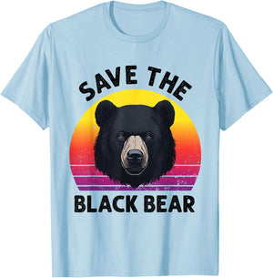 Funny Save The Black Bear Gifts for American Bear Lovers T-Shirt - T-Shirt | Light Blue