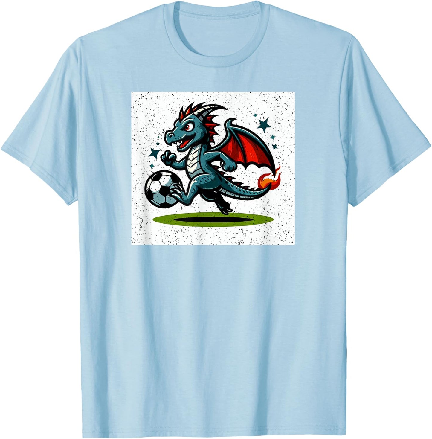 Dragon Playing Soccer T-Shirt - T-Shirt | Light Blue