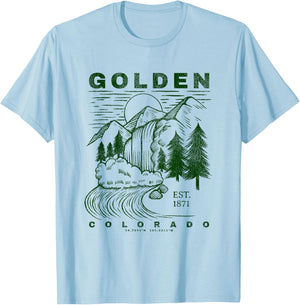 Golden Colorado Neat Travel Souvenir Rustic Golden T-Shirt - T-Shirt | Light Blue