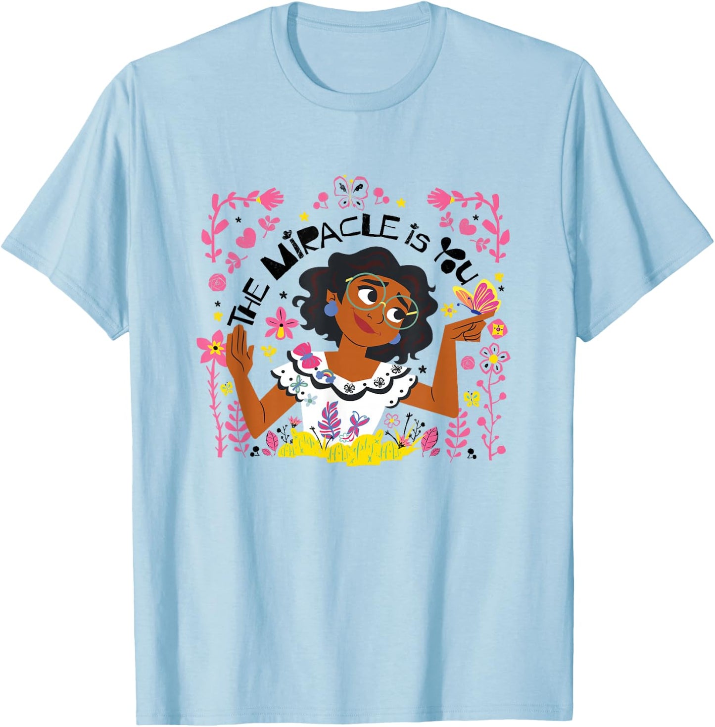 Disney Encanto Valentine's Day The Miracle Is You Chest Logo T-Shirt - T-Shirt | Light Blue