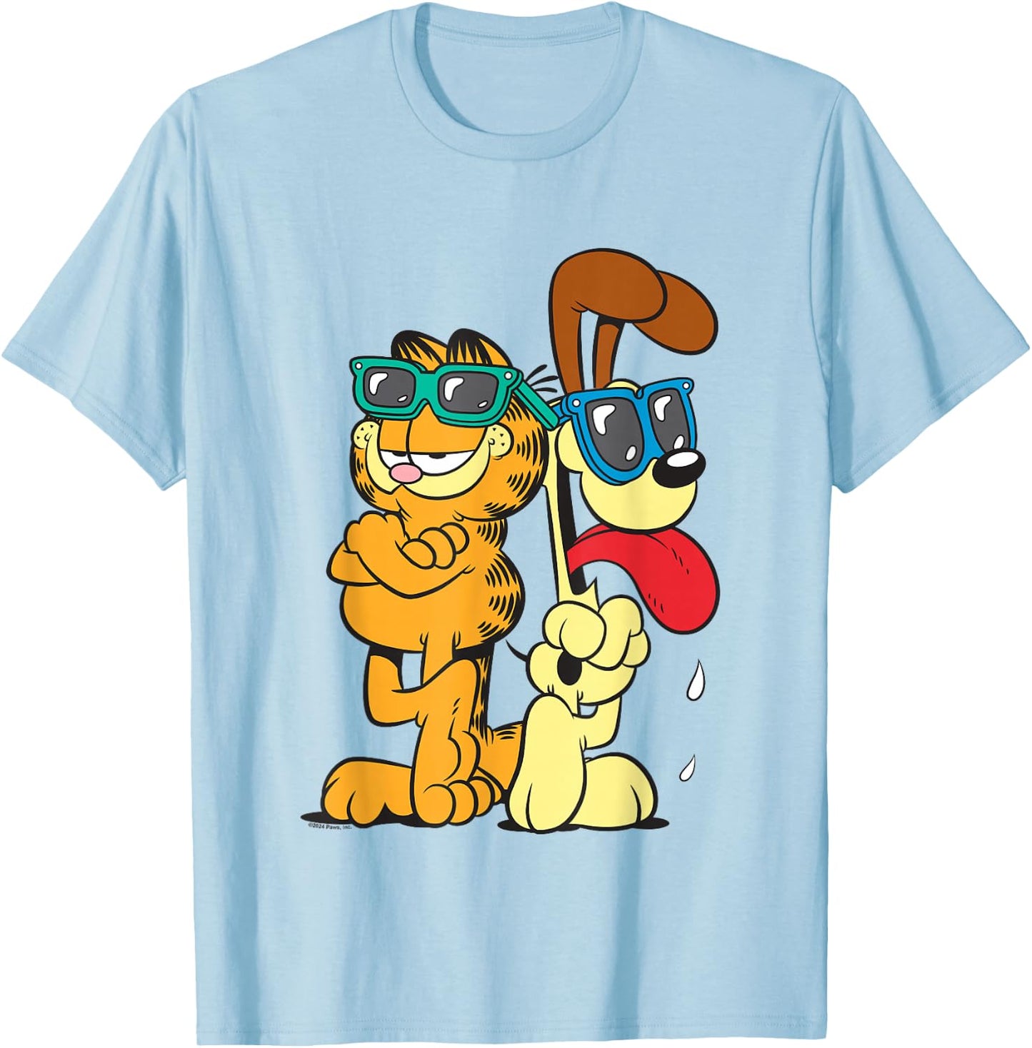 Garfield & Odie Wearing Shades Cool Shot T-Shirt - T-Shirt | Light Blue