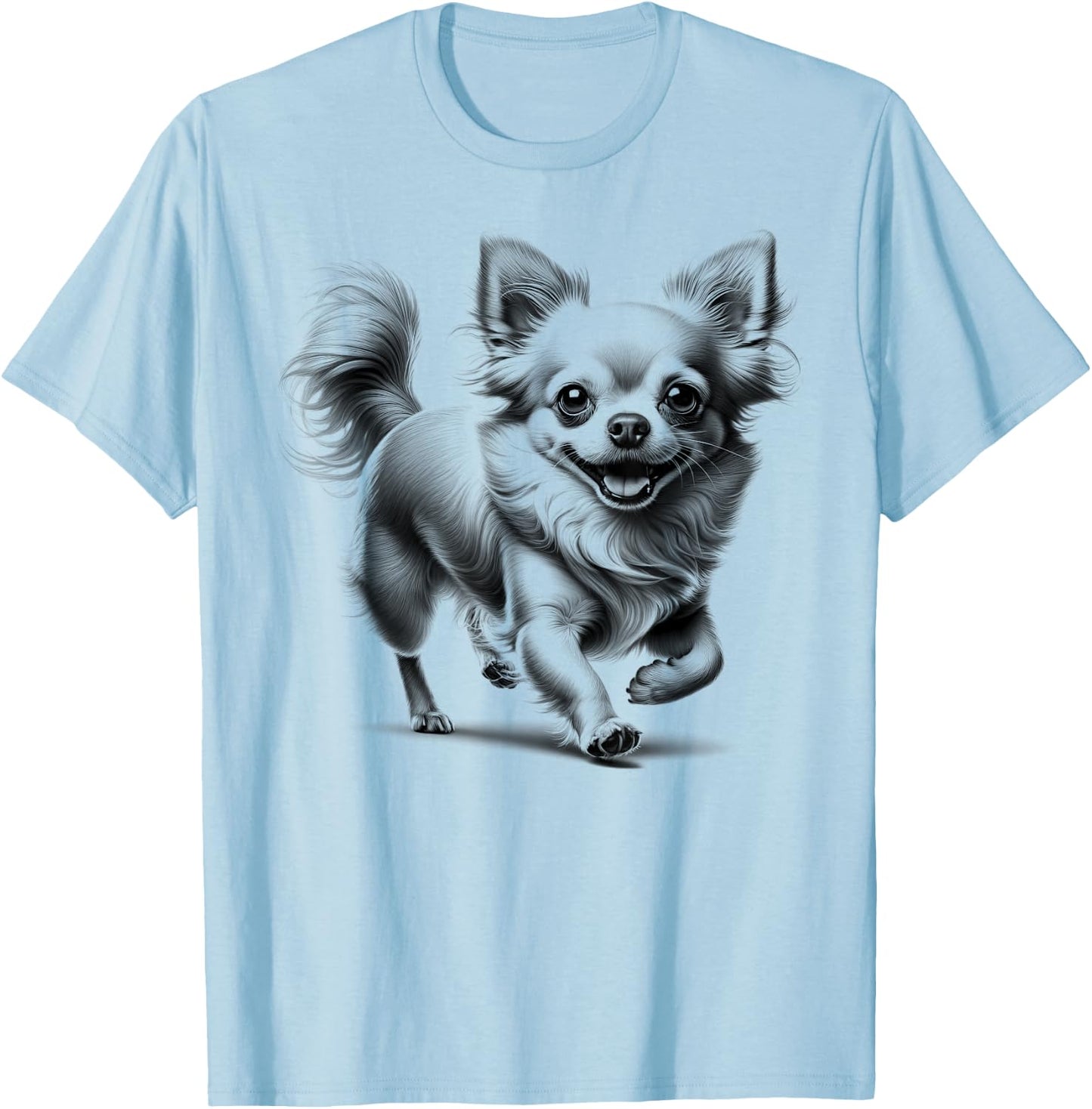 Super Cute Chihuahua Photorealistic Drawing Style T-Shirt - T-Shirt | Light Blue
