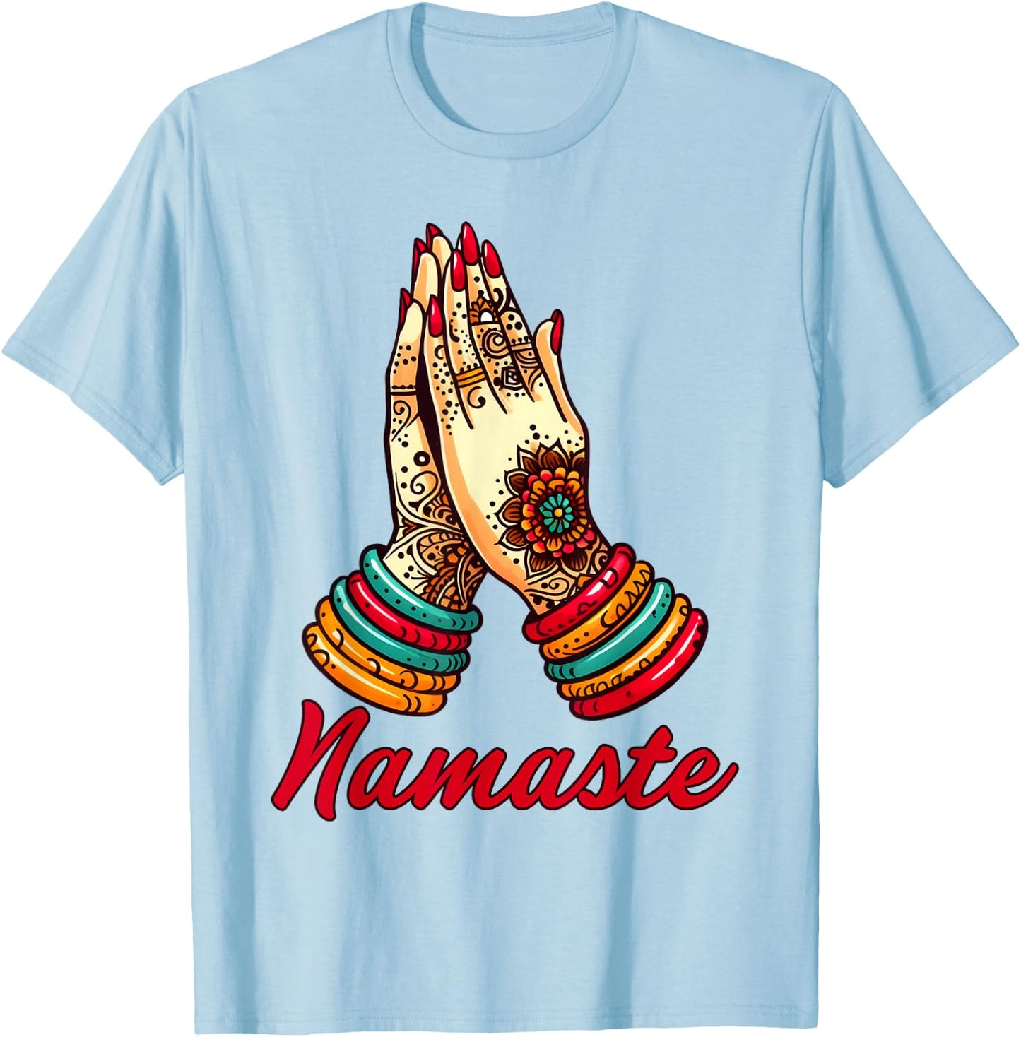 Yoga Namaste T-Shirt - T-Shirt | Light Blue