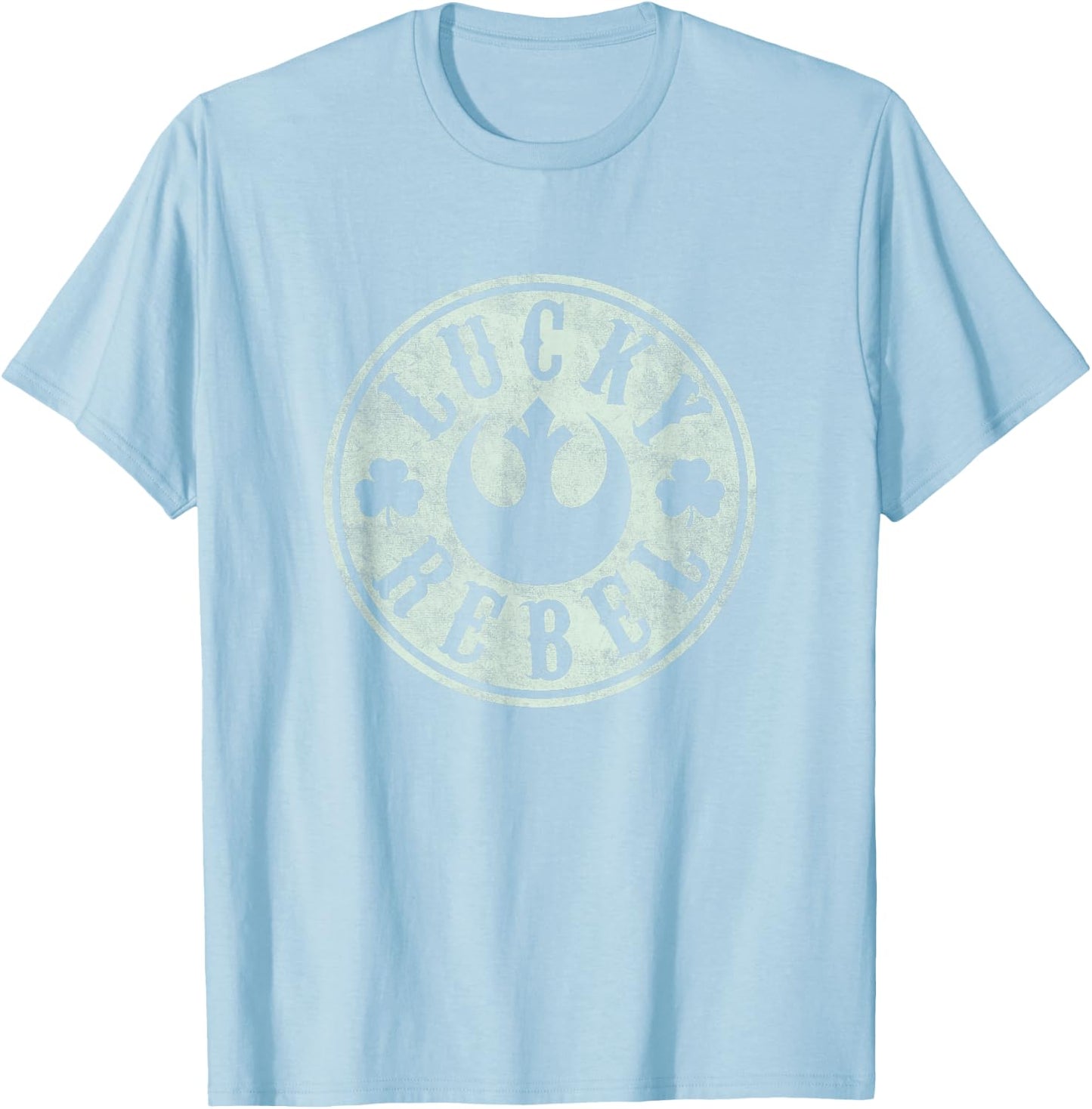 Star Wars Classic St. Patrick's Day Lucky Rebel Distressed T-Shirt - T-Shirt | Light Blue
