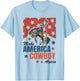 Make America Cowgirl Cowboy Again Western 4th Of July T-Shirt - T-Shirt | Light Blue