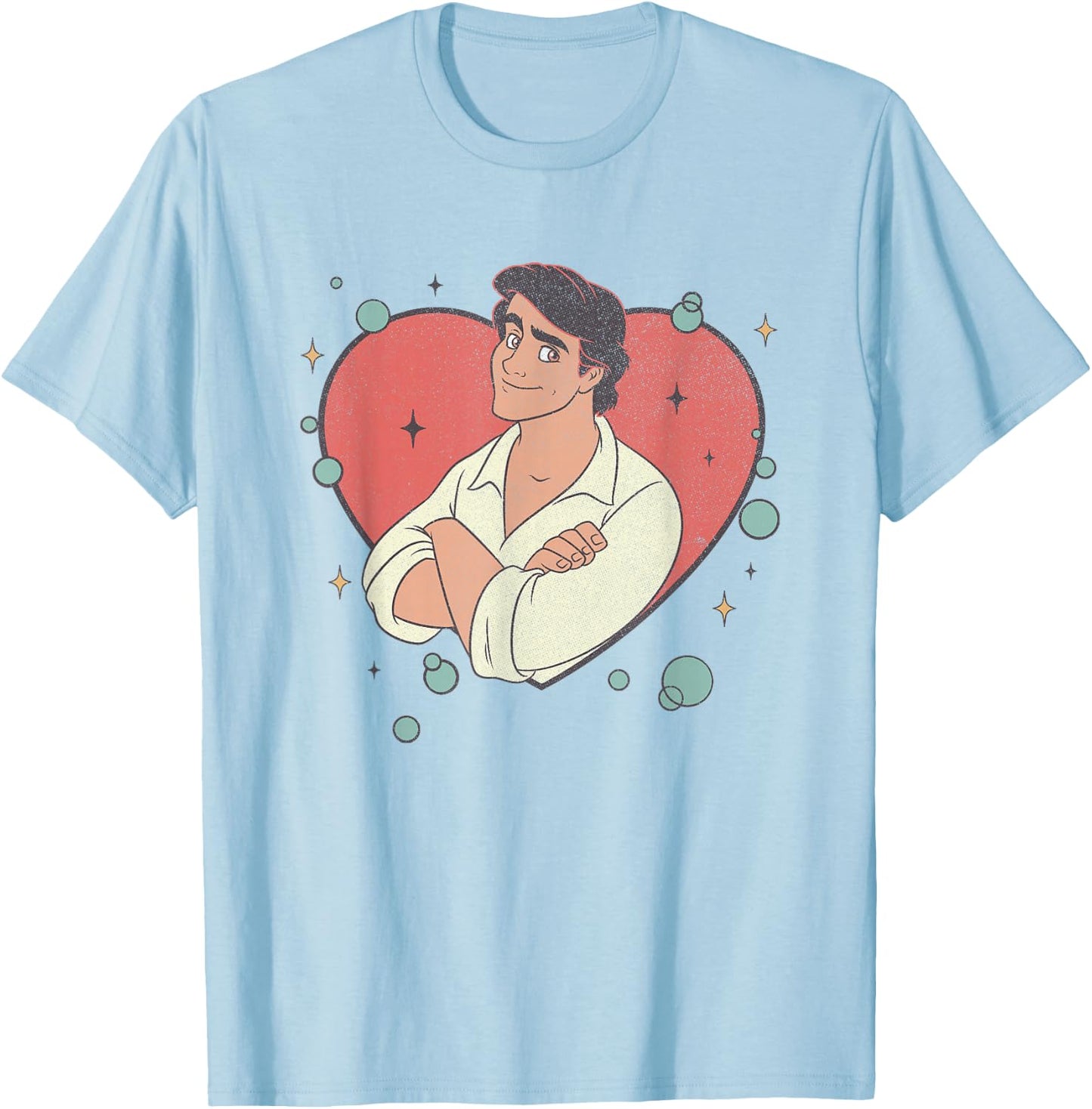 Disney The Little Mermaid Valentine's Day Prince Eric Logo T-Shirt - T-Shirt | Light Blue