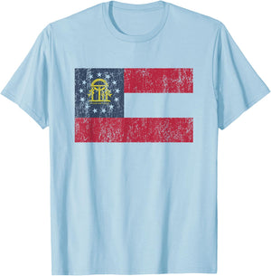 Vintage Georgia Flag GA T-Shirt - T-Shirt | Light Blue