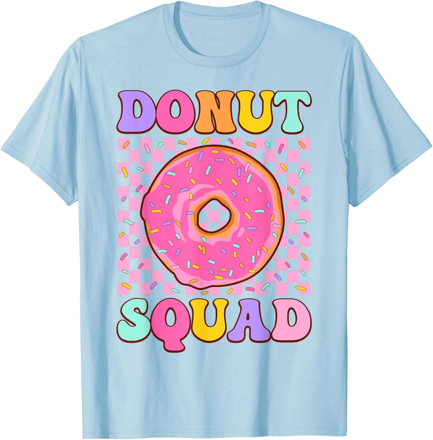 Donut Squad Groovy Donut Lover Birthday Party Girls T-Shirt - T-Shirt | Light Blue