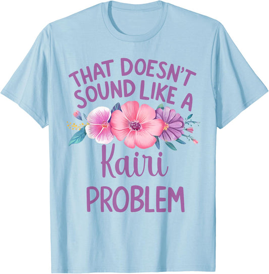 KAIRI Personalized Cute Flower Girls KAIRI Name T-Shirt - T-Shirt | Light Blue