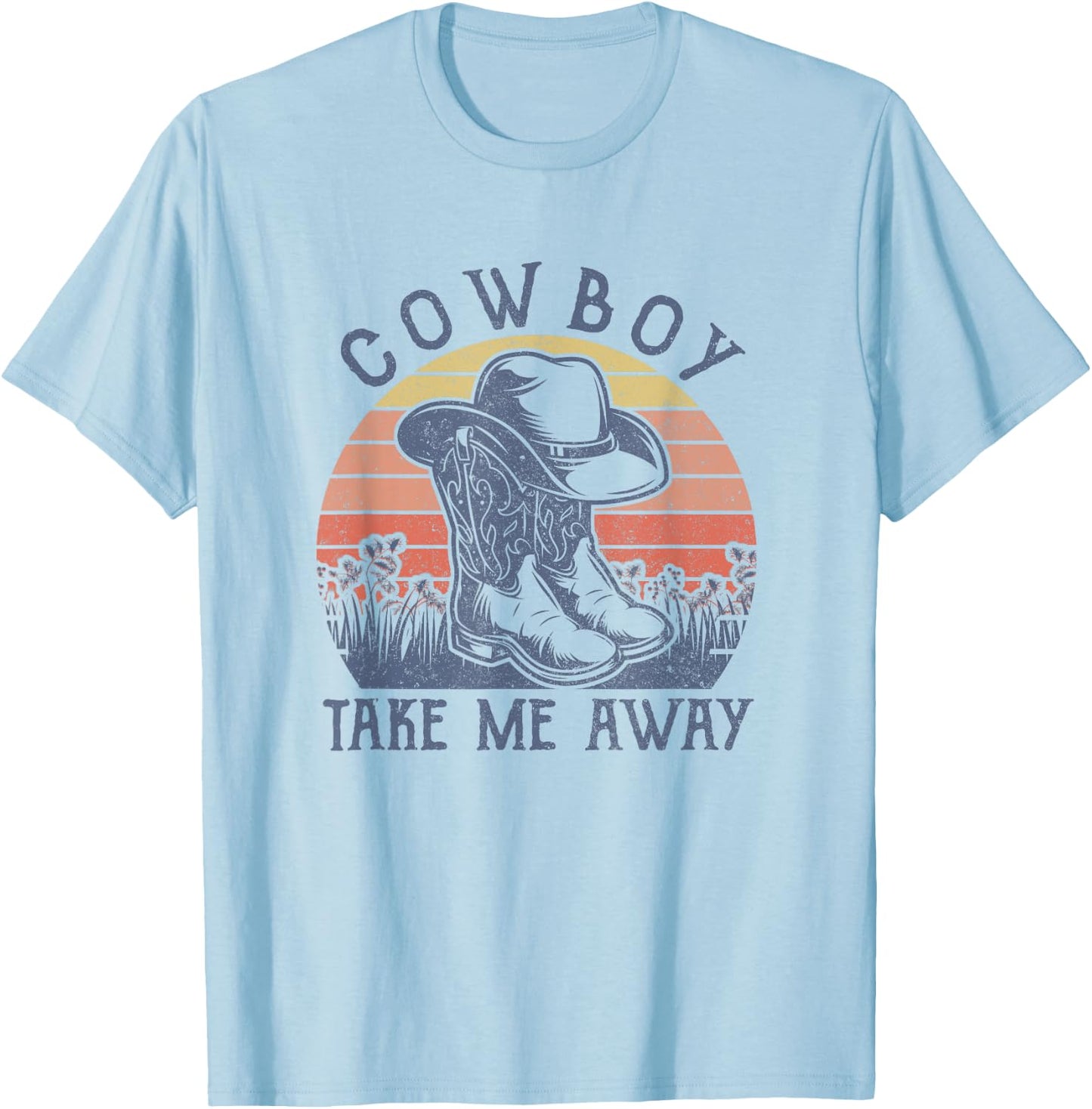 Cowboy Hat Take Me Away Vintage Western Life Country Music T-Shirt - T-Shirt | Light Blue